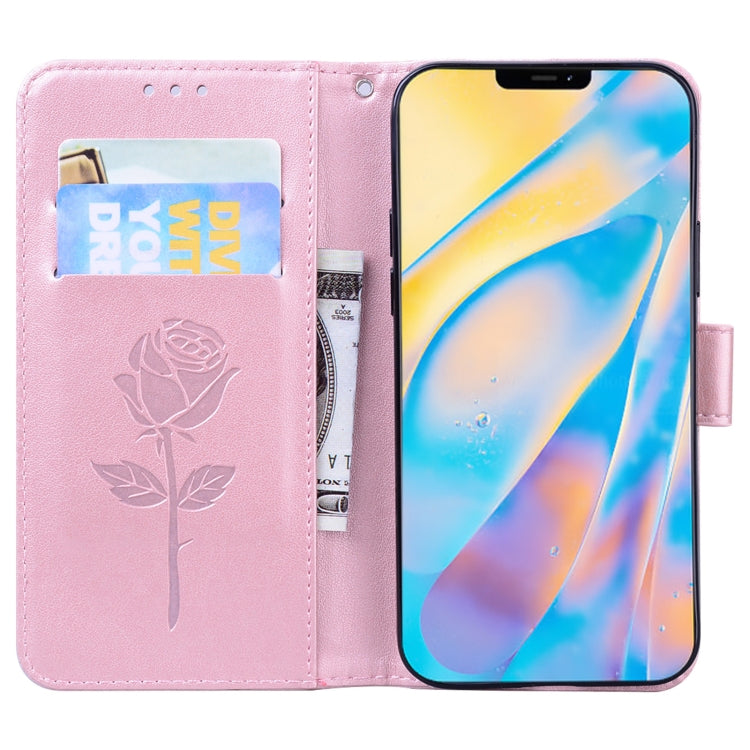 For iPhone 12 Rose Embossed Horizontal Flip PU Leather Case with Holder & Card Slots & Wallet(Rose Red) - iPhone 12 / 12 Pro Cases by buy2fix | Online Shopping UK | buy2fix