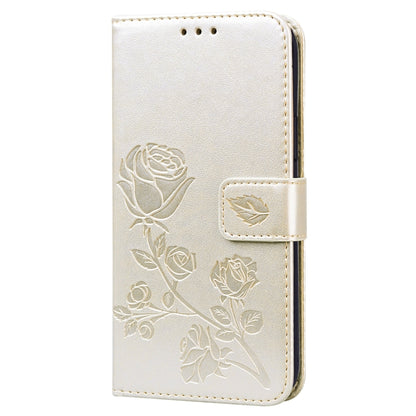 For iPhone 12 Rose Embossed Horizontal Flip PU Leather Case with Holder & Card Slots & Wallet(Gold) - iPhone 12 / 12 Pro Cases by buy2fix | Online Shopping UK | buy2fix