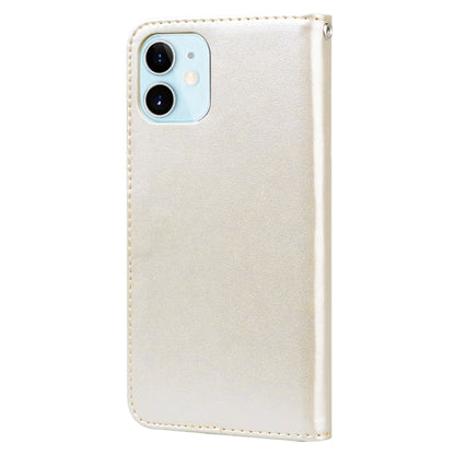 For iPhone 12 Rose Embossed Horizontal Flip PU Leather Case with Holder & Card Slots & Wallet(Gold) - iPhone 12 / 12 Pro Cases by buy2fix | Online Shopping UK | buy2fix