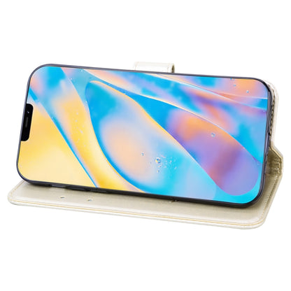 For iPhone 12 Rose Embossed Horizontal Flip PU Leather Case with Holder & Card Slots & Wallet(Gold) - iPhone 12 / 12 Pro Cases by buy2fix | Online Shopping UK | buy2fix