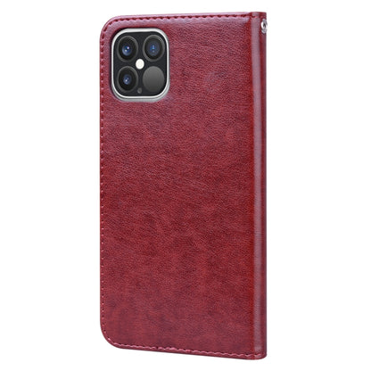 For iPhone 12 Pro Rose Embossed Horizontal Flip PU Leather Case with Holder & Card Slots & Wallet(Brown) - iPhone 12 / 12 Pro Cases by buy2fix | Online Shopping UK | buy2fix