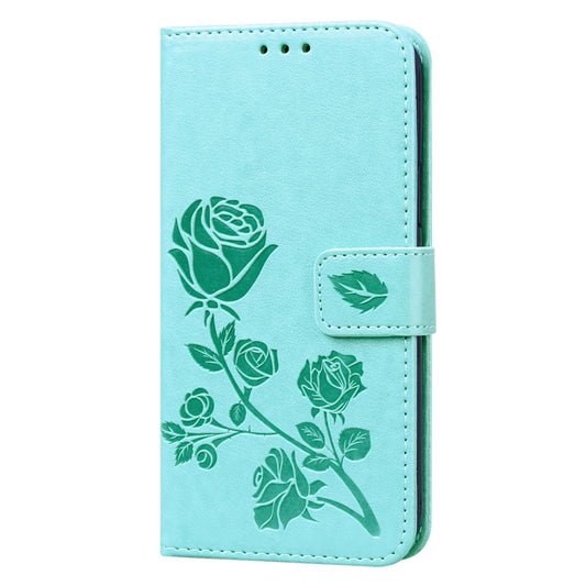 For iPhone 12 Pro Rose Embossed Horizontal Flip PU Leather Case with Holder & Card Slots & Wallet(Green) - iPhone 12 / 12 Pro Cases by buy2fix | Online Shopping UK | buy2fix