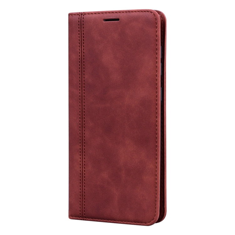 For Samsung Galaxy A21s Frosted Business Magnetic Horizontal Flip PU Leather Case with Holder & Card Slot & Lanyard(Brown) by buy2fix