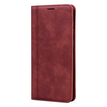 For Samsung Galaxy A21s Frosted Business Magnetic Horizontal Flip PU Leather Case with Holder & Card Slot & Lanyard(Brown) by buy2fix