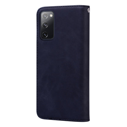 For Samsung Galaxy S20 FE 5G Frosted Business Magnetic Horizontal Flip PU Leather Case with Holder & Card Slot & Lanyard(Black) by buy2fix