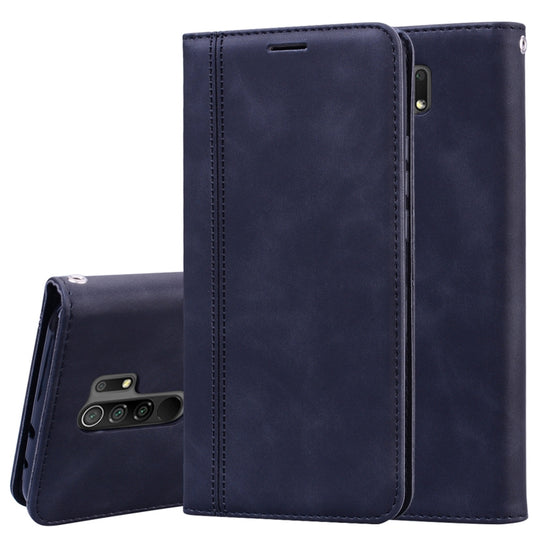 For Xiaomi Redmi 9 Frosted Business Magnetic Horizontal Flip PU Leather Case with Holder & Card Slot & Lanyard(Black)
