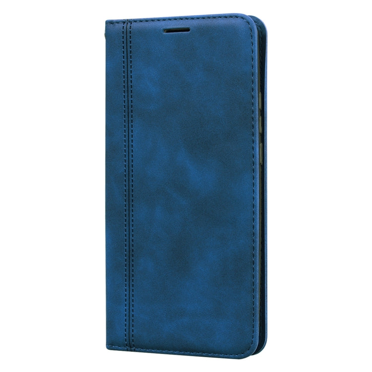 For Xiaomi Redmi 9 Frosted Business Magnetic Horizontal Flip PU Leather Case with Holder & Card Slot & Lanyard(Blue) - Xiaomi Cases by buy2fix | Online Shopping UK | buy2fix