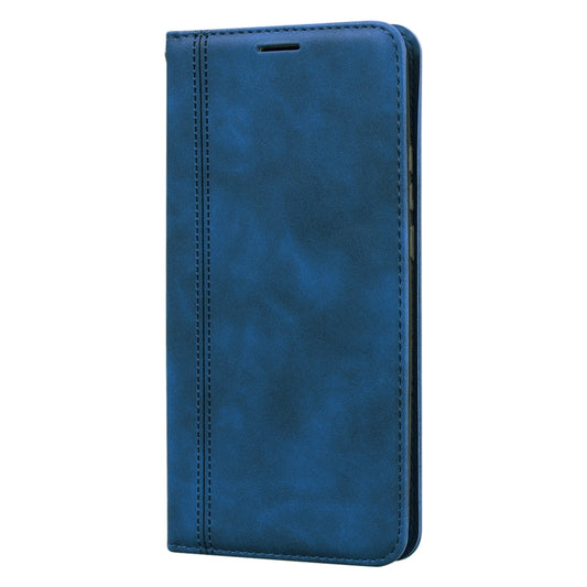 For Xiaomi Redmi 9 Frosted Business Magnetic Horizontal Flip PU Leather Case with Holder & Card Slot & Lanyard(Blue) - Xiaomi Cases by buy2fix | Online Shopping UK | buy2fix