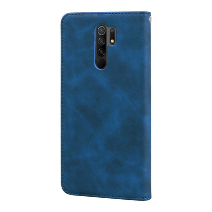 For Xiaomi Redmi 9 Frosted Business Magnetic Horizontal Flip PU Leather Case with Holder & Card Slot & Lanyard(Blue) - Xiaomi Cases by buy2fix | Online Shopping UK | buy2fix