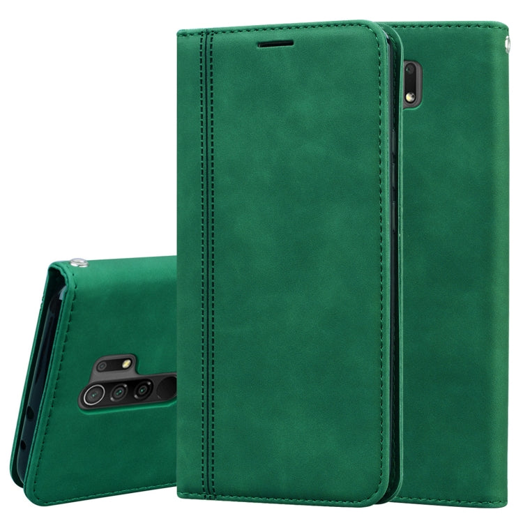 For Xiaomi Redmi 9 Frosted Business Magnetic Horizontal Flip PU Leather Case with Holder & Card Slot & Lanyard(Green) - Xiaomi Cases by buy2fix | Online Shopping UK | buy2fix