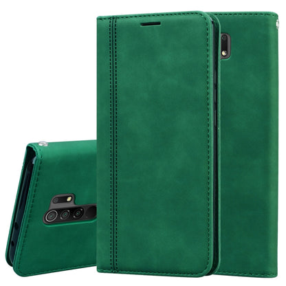 For Xiaomi Redmi 9 Frosted Business Magnetic Horizontal Flip PU Leather Case with Holder & Card Slot & Lanyard(Green) - Xiaomi Cases by buy2fix | Online Shopping UK | buy2fix