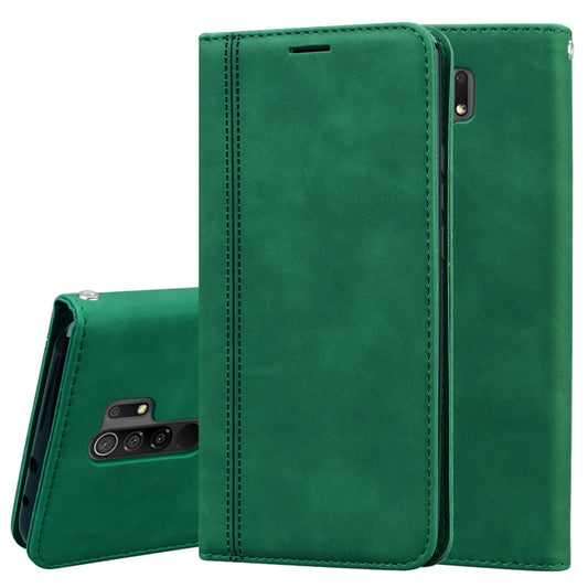 For Xiaomi Redmi 9 Frosted Business Magnetic Horizontal Flip PU Leather Case with Holder & Card Slot & Lanyard(Green) - Xiaomi Cases by buy2fix | Online Shopping UK | buy2fix