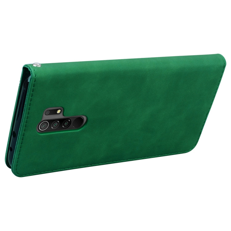 For Xiaomi Redmi 9 Frosted Business Magnetic Horizontal Flip PU Leather Case with Holder & Card Slot & Lanyard(Green) - Xiaomi Cases by buy2fix | Online Shopping UK | buy2fix