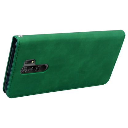 For Xiaomi Redmi 9 Frosted Business Magnetic Horizontal Flip PU Leather Case with Holder & Card Slot & Lanyard(Green) - Xiaomi Cases by buy2fix | Online Shopping UK | buy2fix