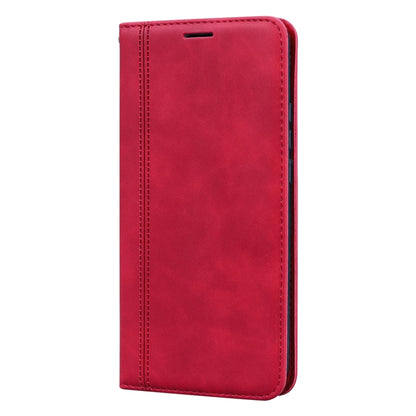 For Xiaomi Redmi 9 Frosted Business Magnetic Horizontal Flip PU Leather Case with Holder & Card Slot & Lanyard(Red) - Xiaomi Cases by buy2fix | Online Shopping UK | buy2fix