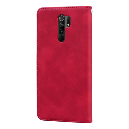 For Xiaomi Redmi 9 Frosted Business Magnetic Horizontal Flip PU Leather Case with Holder & Card Slot & Lanyard(Red) - Xiaomi Cases by buy2fix | Online Shopping UK | buy2fix