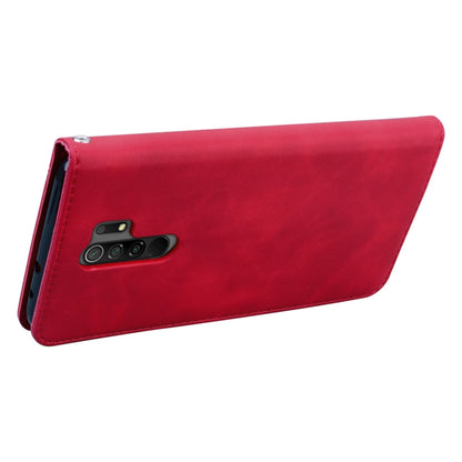 For Xiaomi Redmi 9 Frosted Business Magnetic Horizontal Flip PU Leather Case with Holder & Card Slot & Lanyard(Red) - Xiaomi Cases by buy2fix | Online Shopping UK | buy2fix
