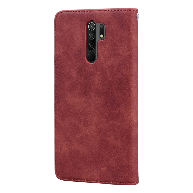 For Xiaomi Redmi 9 Frosted Business Magnetic Horizontal Flip PU Leather Case with Holder & Card Slot & Lanyard(Brown) - Xiaomi Cases by buy2fix | Online Shopping UK | buy2fix