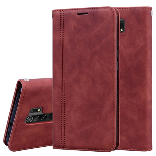 For Xiaomi Redmi 9 Frosted Business Magnetic Horizontal Flip PU Leather Case with Holder & Card Slot & Lanyard(Brown) - Xiaomi Cases by buy2fix | Online Shopping UK | buy2fix