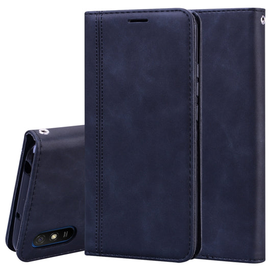 For Xiaomi Redmi 9A Frosted Business Magnetic Horizontal Flip PU Leather Case with Holder & Card Slot & Lanyard(Black) - Xiaomi Cases by buy2fix | Online Shopping UK | buy2fix