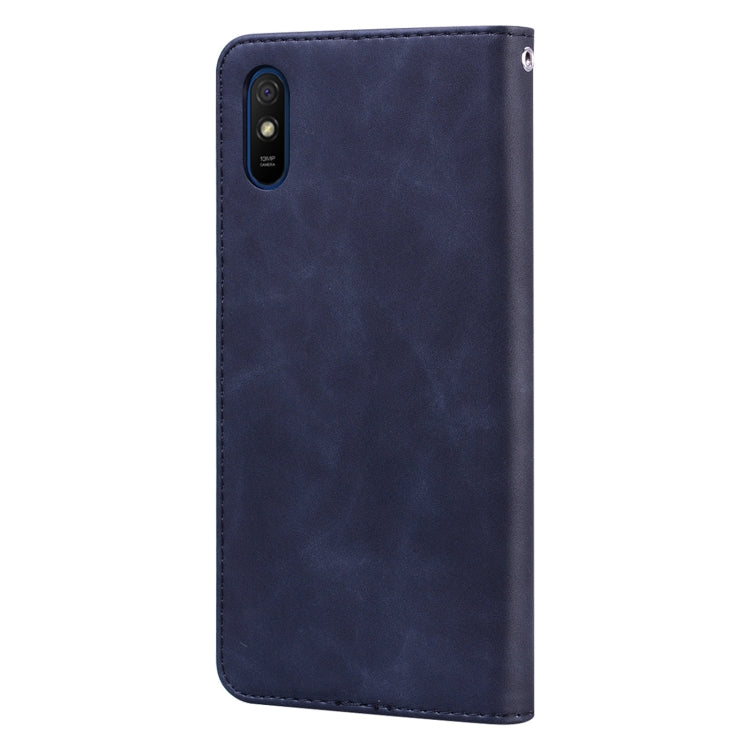 For Xiaomi Redmi 9A Frosted Business Magnetic Horizontal Flip PU Leather Case with Holder & Card Slot & Lanyard(Black) - Xiaomi Cases by buy2fix | Online Shopping UK | buy2fix