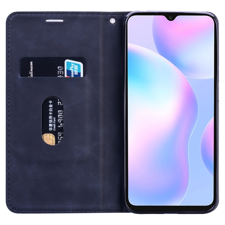 For Xiaomi Redmi 9A Frosted Business Magnetic Horizontal Flip PU Leather Case with Holder & Card Slot & Lanyard(Black) - Xiaomi Cases by buy2fix | Online Shopping UK | buy2fix
