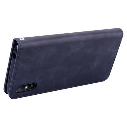 For Xiaomi Redmi 9A Frosted Business Magnetic Horizontal Flip PU Leather Case with Holder & Card Slot & Lanyard(Black) - Xiaomi Cases by buy2fix | Online Shopping UK | buy2fix