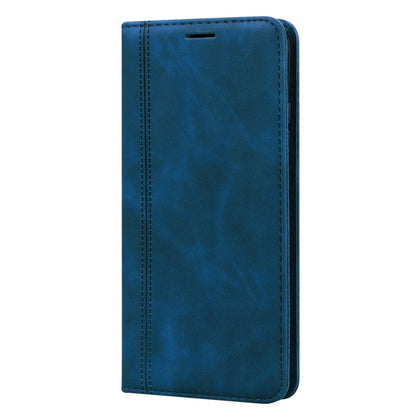 For Xiaomi Redmi 9A Frosted Business Magnetic Horizontal Flip PU Leather Case with Holder & Card Slot & Lanyard(Blue) - Xiaomi Cases by buy2fix | Online Shopping UK | buy2fix