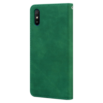 For Xiaomi Redmi 9A Frosted Business Magnetic Horizontal Flip PU Leather Case with Holder & Card Slot & Lanyard(Green) - Xiaomi Cases by buy2fix | Online Shopping UK | buy2fix