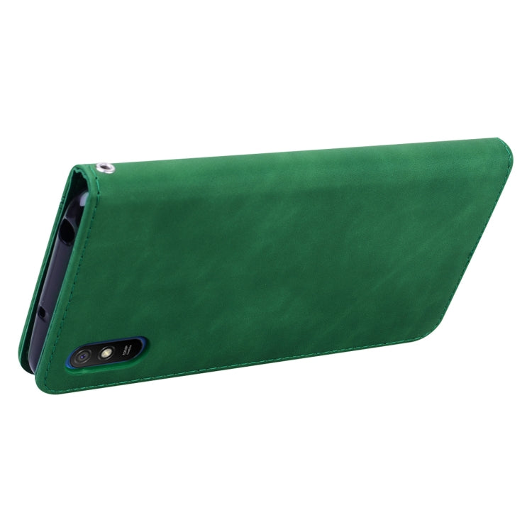 For Xiaomi Redmi 9A Frosted Business Magnetic Horizontal Flip PU Leather Case with Holder & Card Slot & Lanyard(Green) - Xiaomi Cases by buy2fix | Online Shopping UK | buy2fix