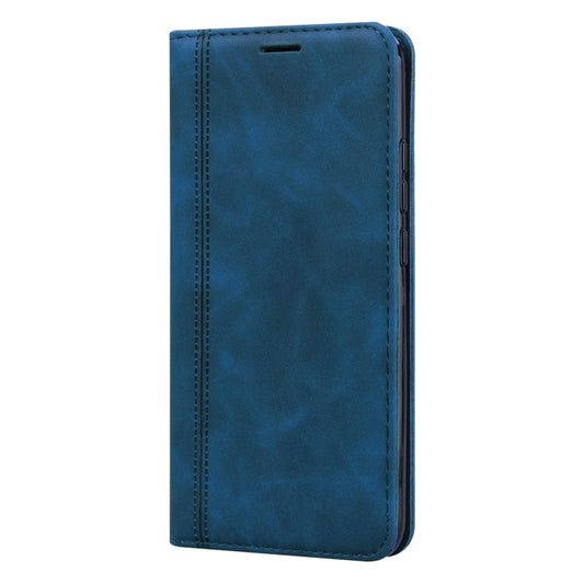 For Xiaomi Redmi 9C Frosted Business Magnetic Horizontal Flip PU Leather Case with Holder & Card Slot & Lanyard(Blue) - Xiaomi Cases by buy2fix | Online Shopping UK | buy2fix