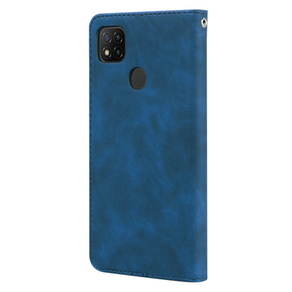 For Xiaomi Redmi 9C Frosted Business Magnetic Horizontal Flip PU Leather Case with Holder & Card Slot & Lanyard(Blue) - Xiaomi Cases by buy2fix | Online Shopping UK | buy2fix