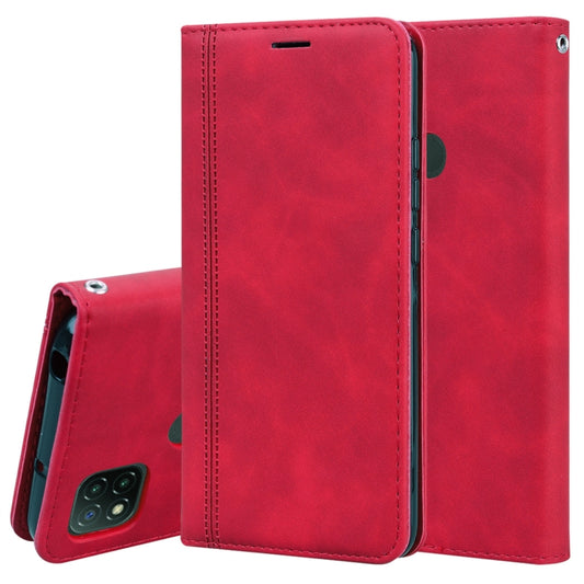 For Xiaomi Redmi 9C Frosted Business Magnetic Horizontal Flip PU Leather Case with Holder & Card Slot & Lanyard(Red) - Xiaomi Cases by buy2fix | Online Shopping UK | buy2fix
