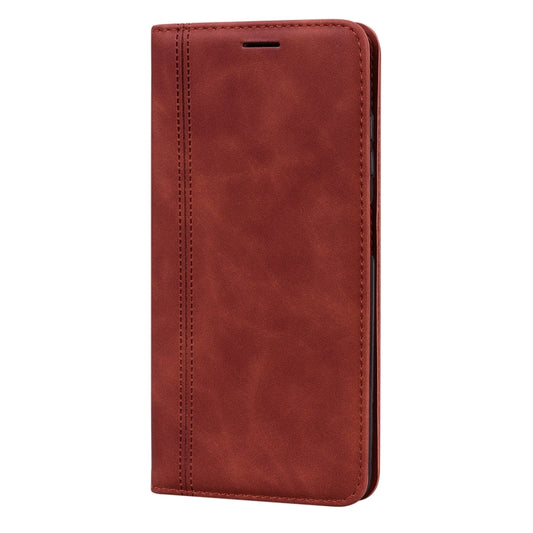 For Xiaomi Poco X3 NFC Frosted Business Magnetic Horizontal Flip PU Leather Case with Holder & Card Slot & Lanyard(Brown) - Xiaomi Cases by buy2fix | Online Shopping UK | buy2fix