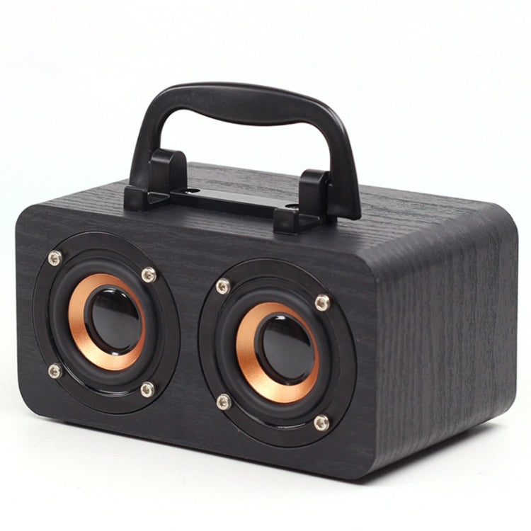 FT-4002 Wooden Wireless Bluetooth Portable Retro Subwoofer Speakers, Support TF card & USB MP3 Playback(Black Wood Grain) - Desktop Speaker by buy2fix | Online Shopping UK | buy2fix