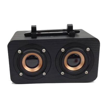 FT-4002 Wooden Wireless Bluetooth Portable Retro Subwoofer Speakers, Support TF card & USB MP3 Playback(Black Wood Grain) - Desktop Speaker by buy2fix | Online Shopping UK | buy2fix