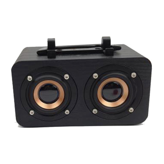 FT-4002 Wooden Wireless Bluetooth Portable Retro Subwoofer Speakers, Support TF card & USB MP3 Playback(Black Wood Grain) - Desktop Speaker by buy2fix | Online Shopping UK | buy2fix