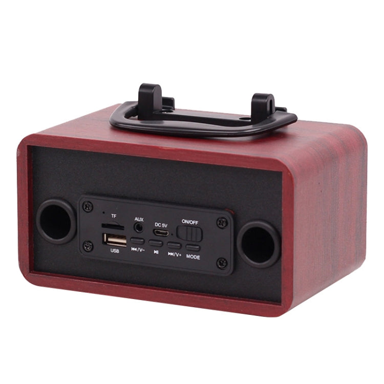 FT-4002 Wooden Wireless Bluetooth Portable Retro Subwoofer Speakers, Support TF card & USB MP3 Playback(Black Wood Grain) - Desktop Speaker by buy2fix | Online Shopping UK | buy2fix