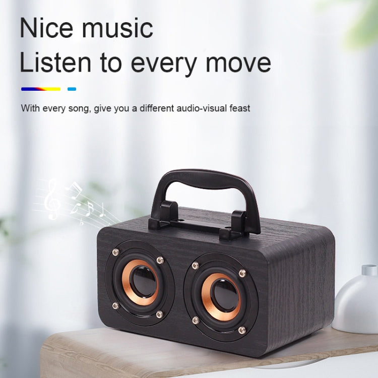 FT-4002 Wooden Wireless Bluetooth Portable Retro Subwoofer Speakers, Support TF card & USB MP3 Playback(Black Wood Grain) - Desktop Speaker by buy2fix | Online Shopping UK | buy2fix