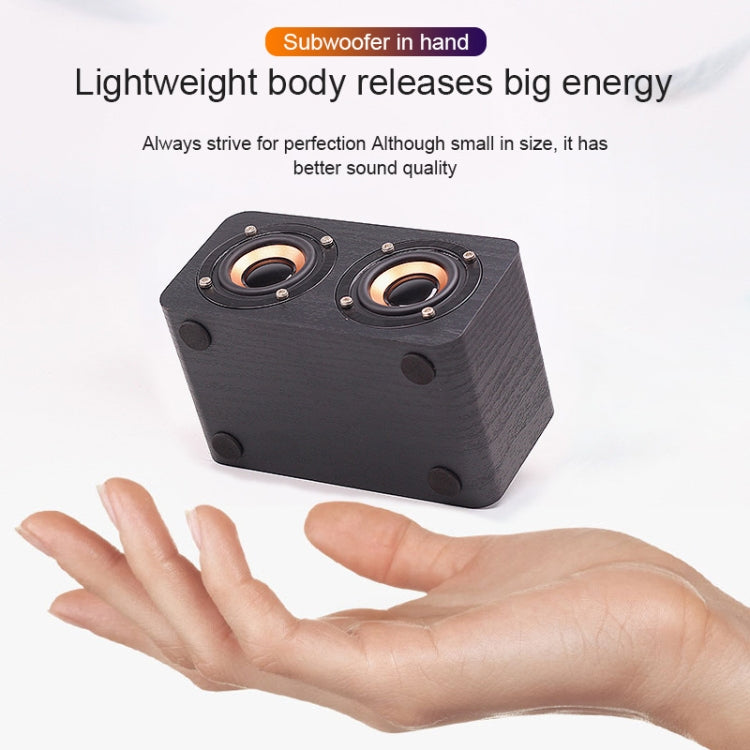 FT-4002 Wooden Wireless Bluetooth Portable Retro Subwoofer Speakers, Support TF card & USB MP3 Playback(Black Wood Grain) - Desktop Speaker by buy2fix | Online Shopping UK | buy2fix