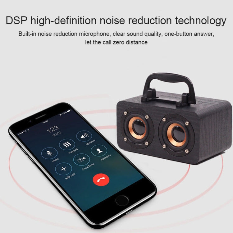 FT-4002 Wooden Wireless Bluetooth Portable Retro Subwoofer Speakers, Support TF card & USB MP3 Playback(Black Wood Grain) - Desktop Speaker by buy2fix | Online Shopping UK | buy2fix