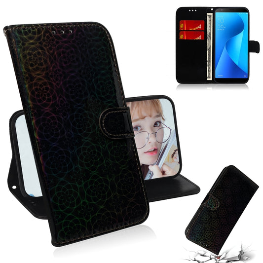 For Zenfone Max Plus (M1) ZB570TL Solid Color Colorful Magnetic Buckle Horizontal Flip PU Leather Case with Holder & Card Slots & Wallet & Lanyard(Black) - ASUS Cases by buy2fix | Online Shopping UK | buy2fix