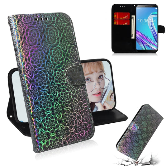 For Zenfone Max Pro (M1) ZB601KL Solid Color Colorful Magnetic Buckle Horizontal Flip PU Leather Case with Holder & Card Slots & Wallet & Lanyard(Silver) - ASUS Cases by buy2fix | Online Shopping UK | buy2fix