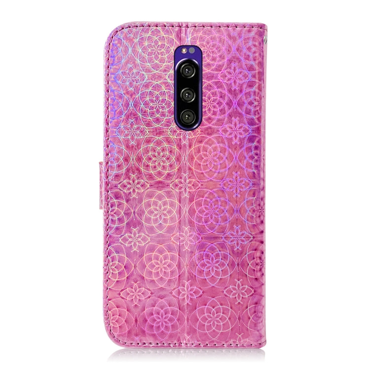 For Sony Xperia 1 Solid Color Colorful Magnetic Buckle Horizontal Flip PU Leather Case with Holder & Card Slots & Wallet & Lanyard(Pink) - Sony Cases by buy2fix | Online Shopping UK | buy2fix