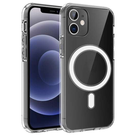 For iPhone 11 Magsafe Case Simple Magnetic Ring All-inclusive Clear Crystal Acrylic PC +TPU Shockproof Case (Transparent) - iPhone 11 Cases by buy2fix | Online Shopping UK | buy2fix