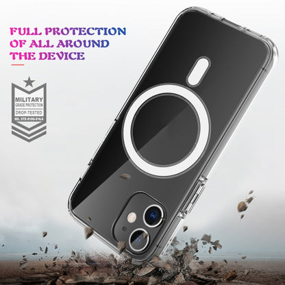 For iPhone 11 Magsafe Case Simple Magnetic Ring All-inclusive Clear Crystal Acrylic PC +TPU Shockproof Case (Transparent) - iPhone 11 Cases by buy2fix | Online Shopping UK | buy2fix