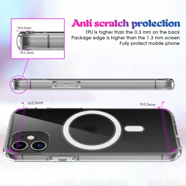 For iPhone 11 Magsafe Case Simple Magnetic Ring All-inclusive Clear Crystal Acrylic PC +TPU Shockproof Case (Transparent) - iPhone 11 Cases by buy2fix | Online Shopping UK | buy2fix