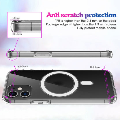 For iPhone 11 Magsafe Case Simple Magnetic Ring All-inclusive Clear Crystal Acrylic PC +TPU Shockproof Case (Transparent) - iPhone 11 Cases by buy2fix | Online Shopping UK | buy2fix