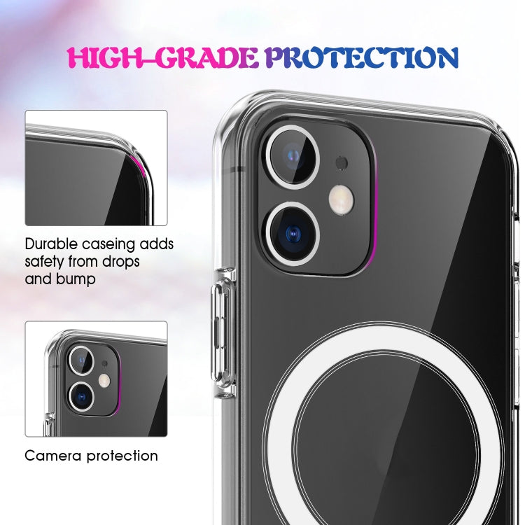 For iPhone 11 Magsafe Case Simple Magnetic Ring All-inclusive Clear Crystal Acrylic PC +TPU Shockproof Case (Transparent) - iPhone 11 Cases by buy2fix | Online Shopping UK | buy2fix
