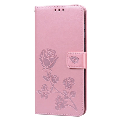 For Samsung Galaxy A21s Rose Embossed Horizontal Flip PU Leather Case with Holder & Card Slots & Wallet(Rose Gold) - Galaxy Phone Cases by buy2fix | Online Shopping UK | buy2fix